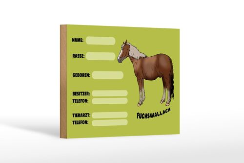 Holzschild Pferd 18x12 cm Fuchswallach Name Besitzer Rasse Dekoration