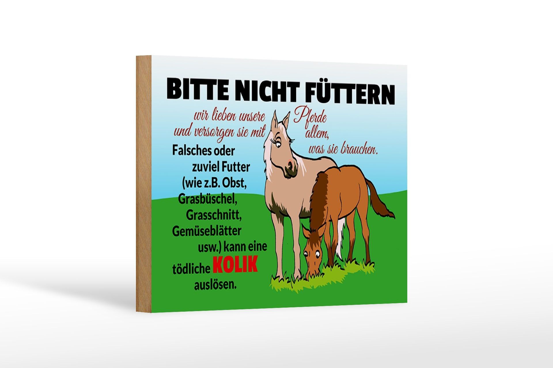 Panneau en bois Note 18x12 cm Décoration S&#039;il vous plaît ne pas nourrir les coliques du cheval