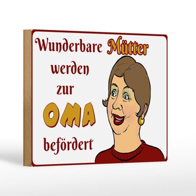 Wooden sign saying 18x12 cm wonderful mothers become grandma decoration