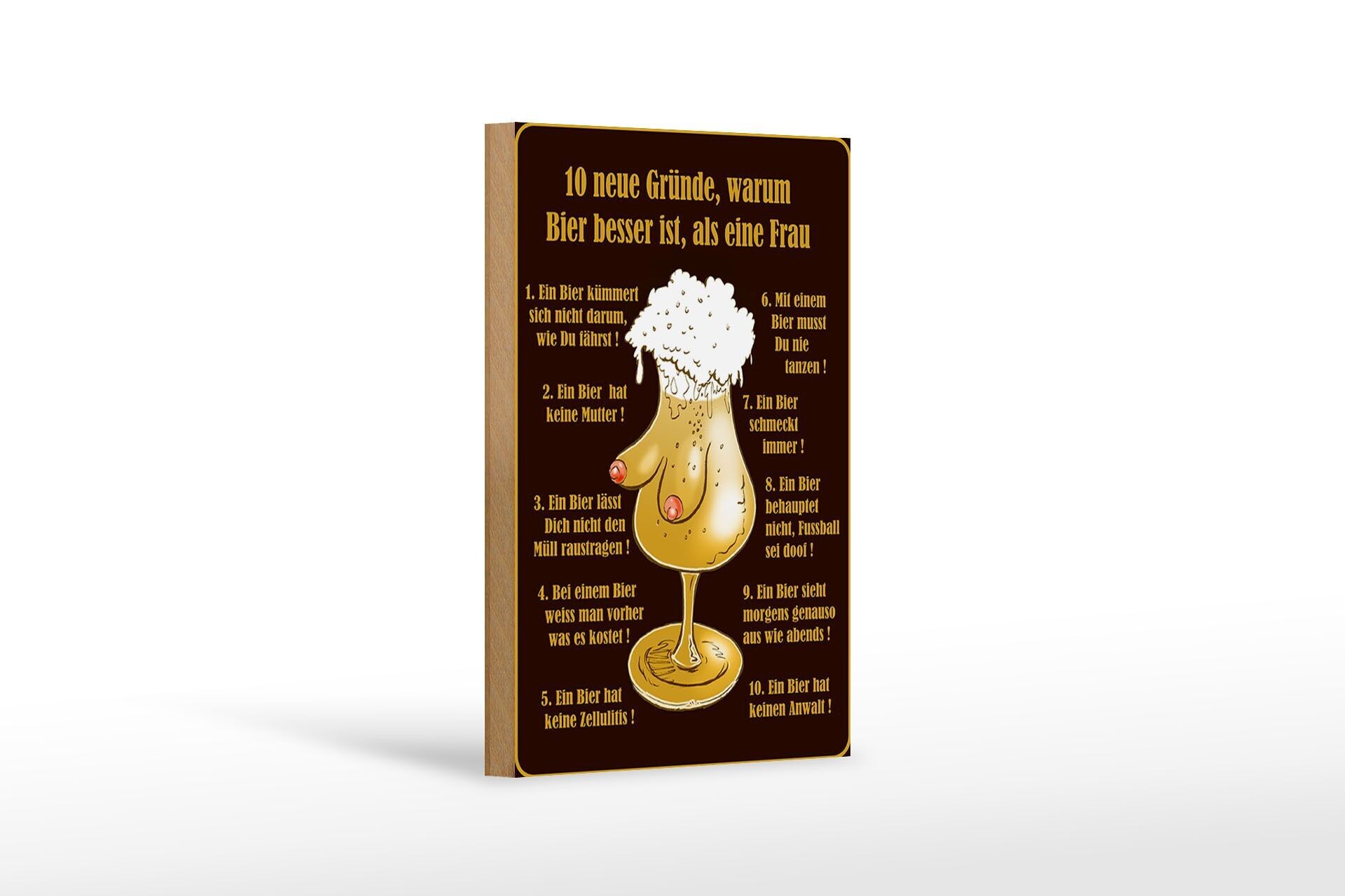 Targa in legno 12x18 cm 10 motivi per cui la birra è meglio della decorazione femminile