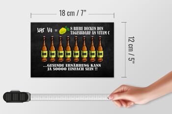 Panneau en bois 18x12 cm 8 bières besoins quotidiens vitamine C décoration 4