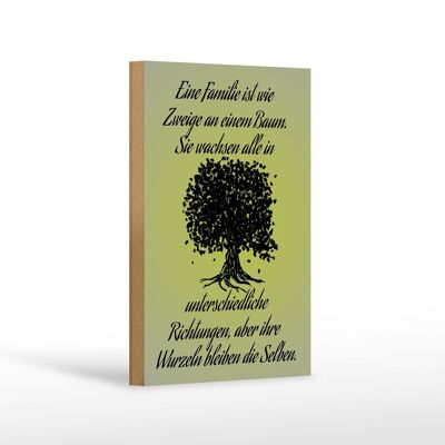 Cartel de madera que dice 12x18 cm La familia es como las ramas de un árbol decoración