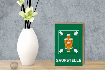Panneau en bois 12x18 cm, lieu de boisson, verres à bière, décoration de bière 3