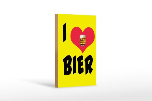 Holzschild 12x18 cm I love Bier Dekoration