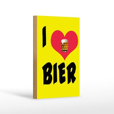 Holzschild 12x18 cm I love Bier Dekoration