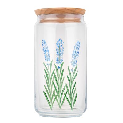 Painted glass jar 1.5L Lavender Blue