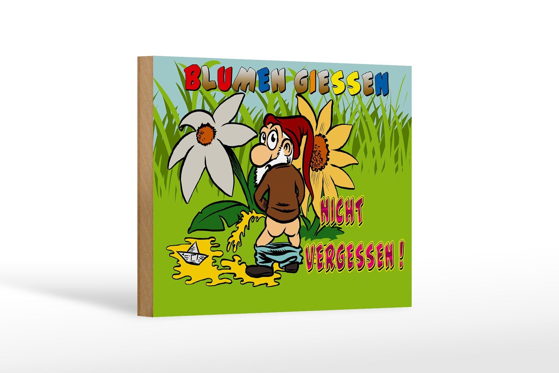 Cartello in legno con scritta 18x12 cm Non dimenticare di innaffiare la decorazione dei fiori