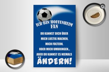 Panneau en bois disant 12x18 cm Je suis une décoration de fan de football d'Hoffenheim 2