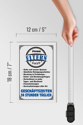 Panneau en bois indiquant 12x18 cm Company Parents GmbH Décoration 24 heures sur 24 4