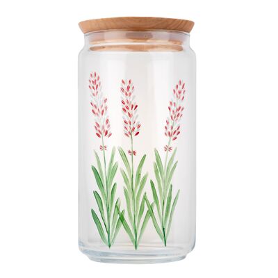 Painted glass jar 1.5L Lavender Red