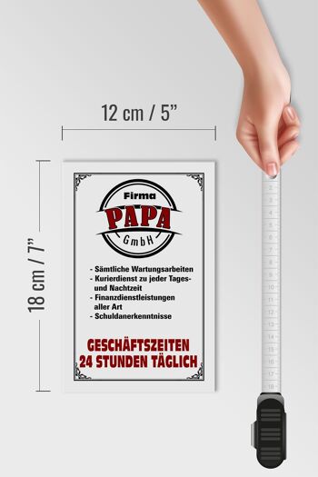 Panneau en bois indiquant 12x18 cm Société Papa GmbH Décoration 24 heures sur 24 4