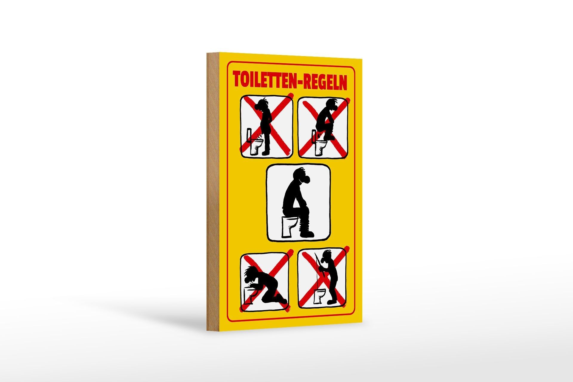 Cartello in legno avviso regole WC 12x18 cm decorazione