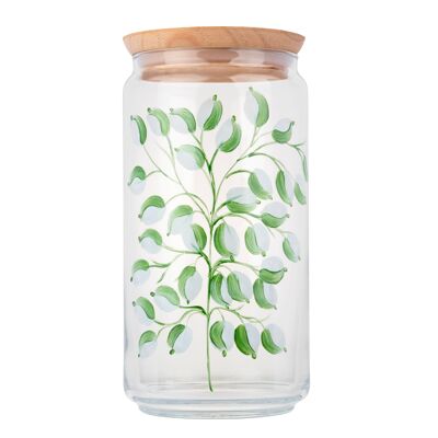 Painted glass jar 1.5L Glycine White