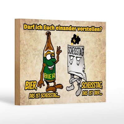 Holzschild 18x12 cm darf ich euch vorstellen Bier Dekoration