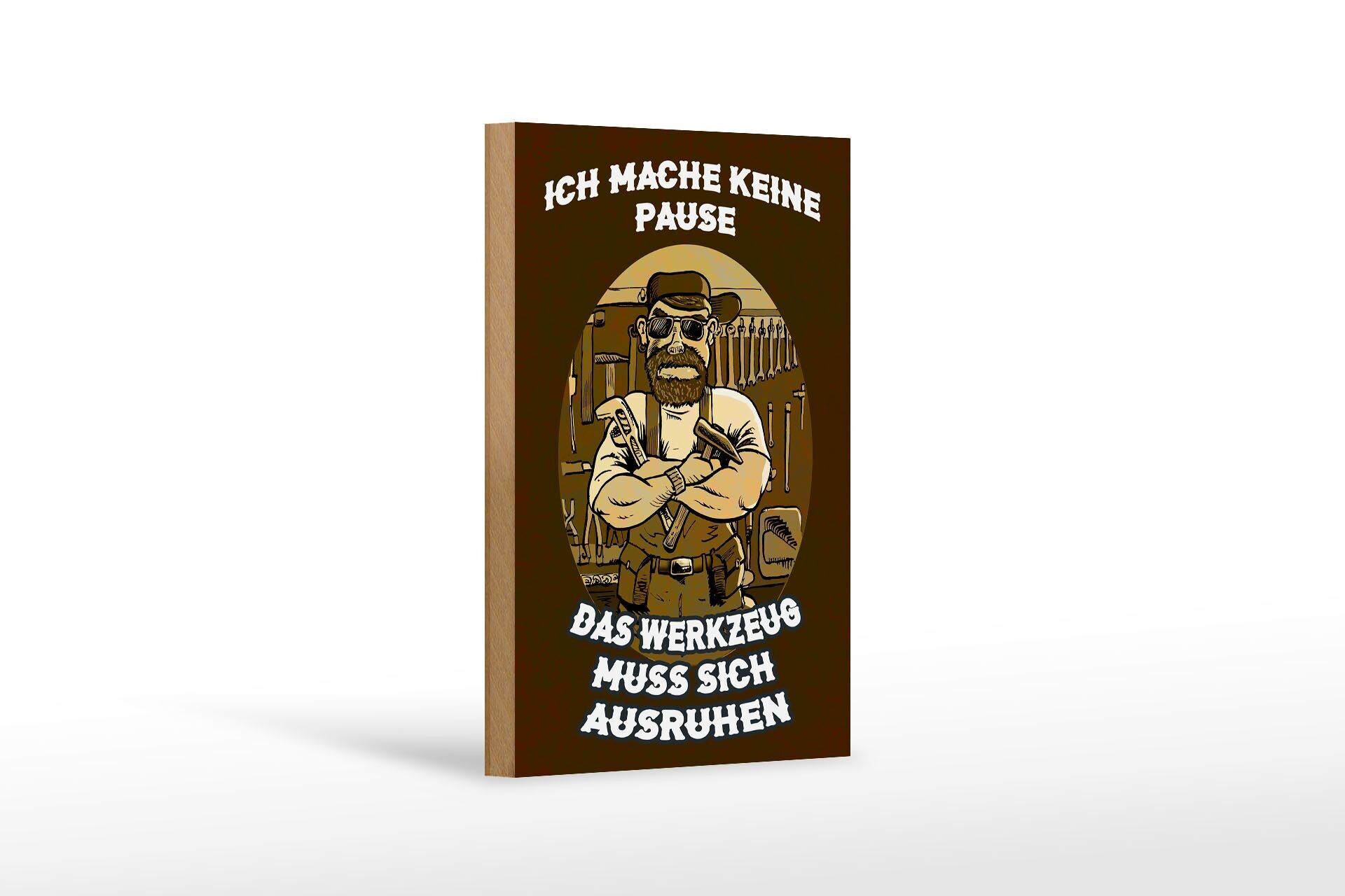 Cartello in legno con scritta 12x18 cm Non mi prendo pausa decorazione utensile