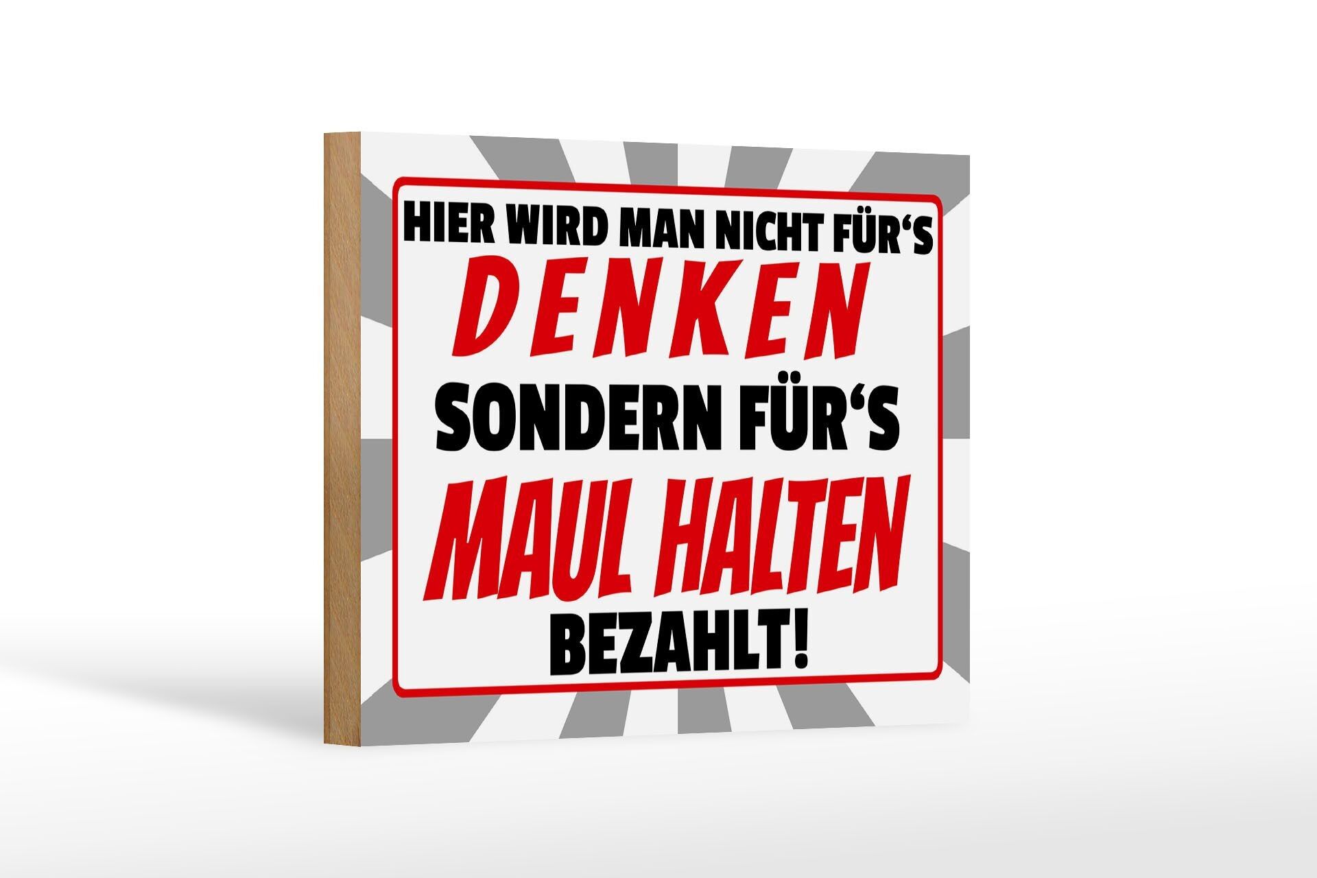 Cartello in legno con scritta 18x12 cm paga qui per tenere la bocca chiusa decorazione