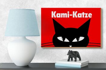 Panneau en bois disant 18x12 cm Kami - décoration chat 3