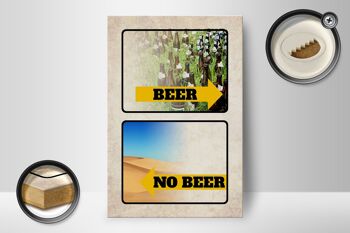 Panneau en bois 12x18 cm image Beer No Beer décoration de bière 2