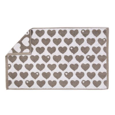 Bath mat hearts - gray