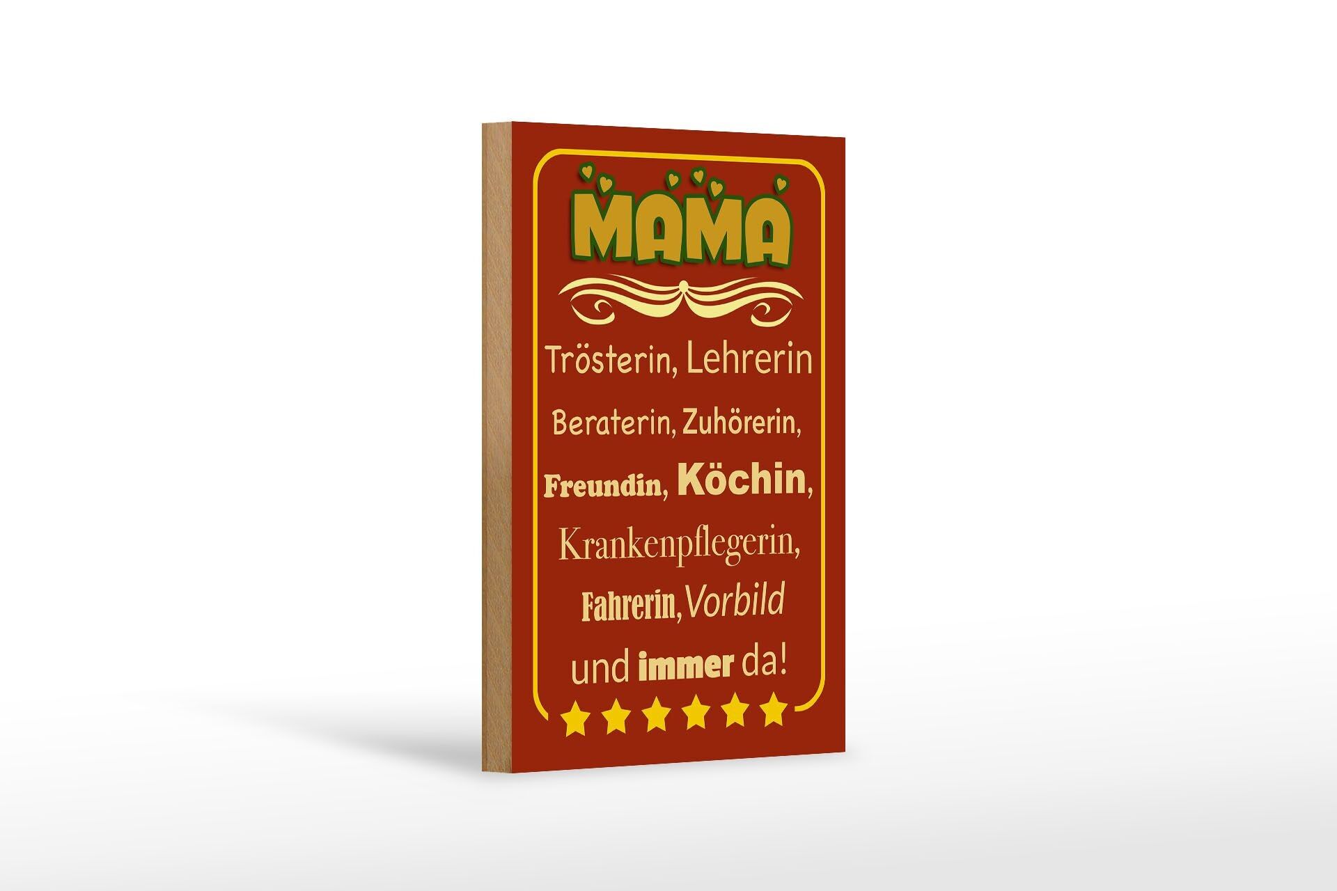 Cartello in legno con scritta 12x18 cm Decorazione mamma maestra consolatrice sempre lì