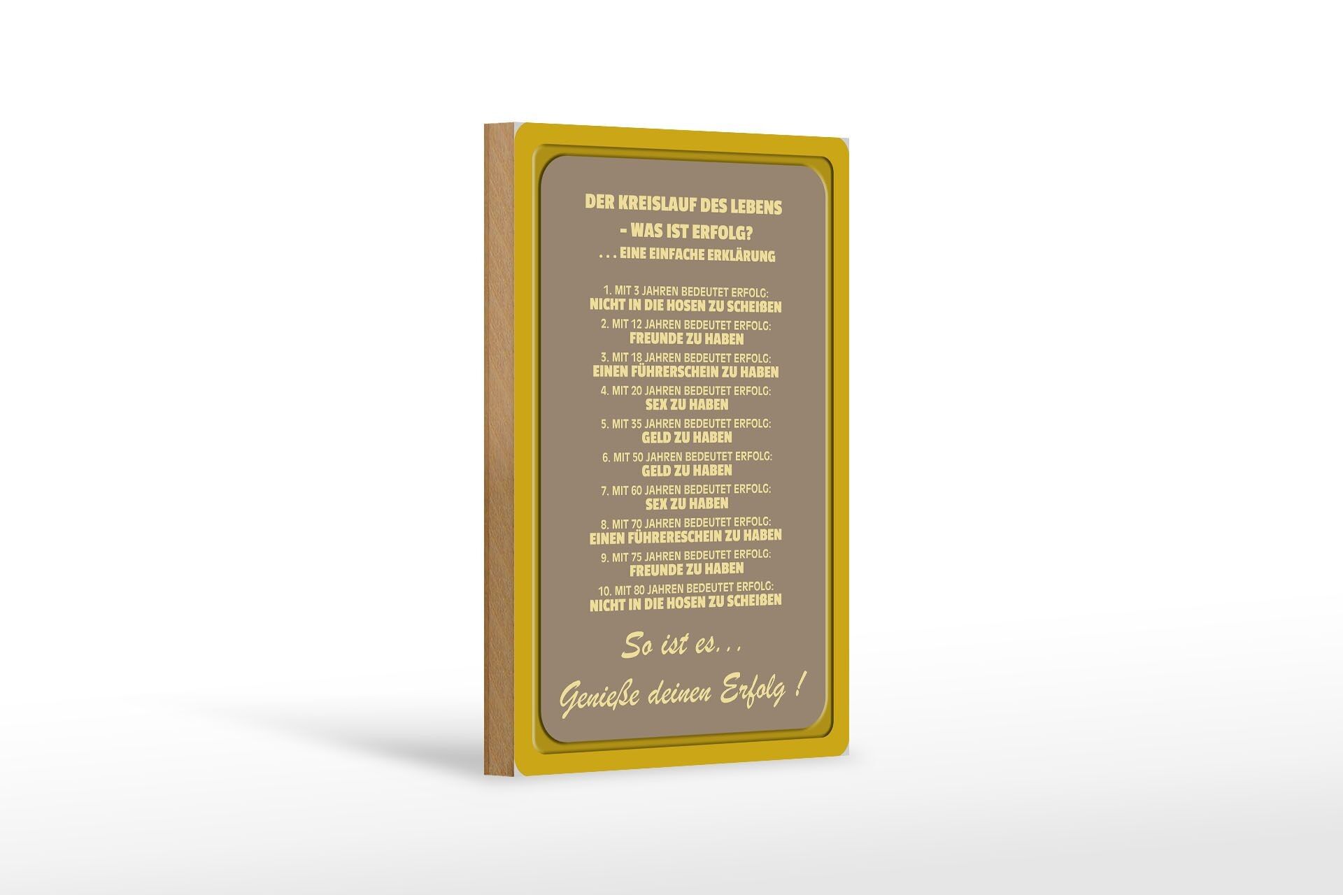 Cartel de madera que dice círculo de la vida 12x18 cm qué éxito decoración