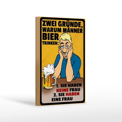 Wooden sign saying 12x18 cm reasons why men drink beer decoration