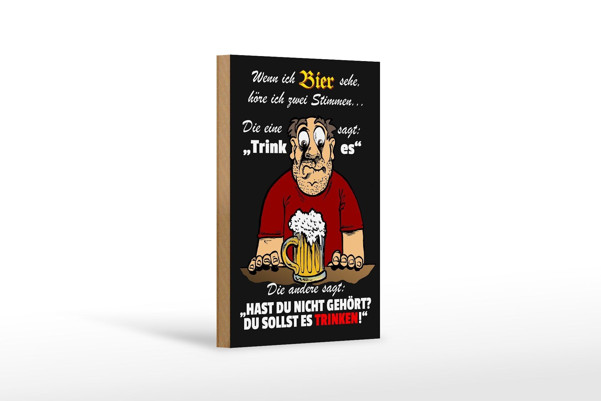 Cartello in legno con scritta 12x18 cm quando vedo la birra sento 2 decorazioni