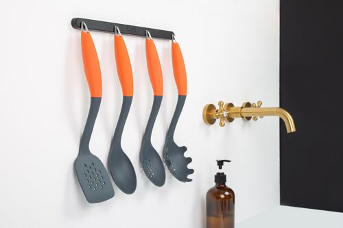 Eyra kitchen utensils with orange handles