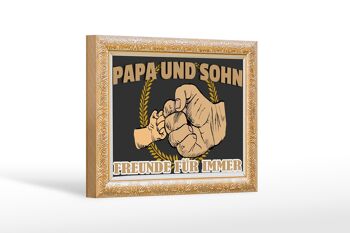 Panneau en bois disant 18x12 cm décoration papa et fils amis pour toujours 1