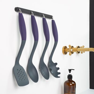 Eyra kitchen utensils with aubergine handles