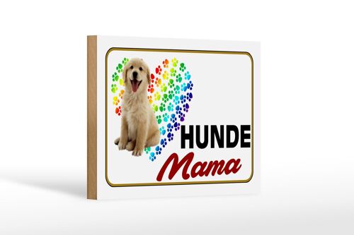Holzschild Spruch 18x12 cm Hunde Mama Herz Dekoration