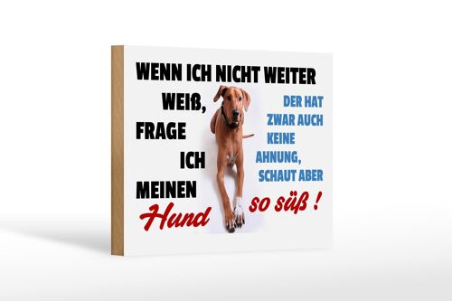 Holzschild Spruch 18x12 cm wenn ich nicht weiter weiß Hund Dekoration