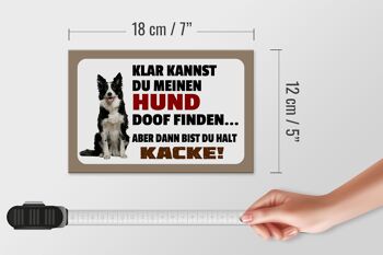 Panneau en bois indiquant 18x12 cm clair, vous pouvez trouver un chien stupide, décoration 4