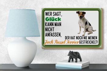 Panneau en bois indiquant 18x12 cm Décoration de chien Lucky Jack Russel Terrier 3