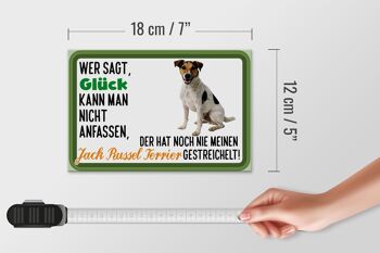 Panneau en bois indiquant 18x12 cm Décoration de chien Lucky Jack Russel Terrier 4