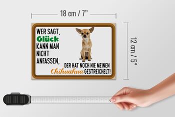 Panneau en bois disant 18x12 cm qui dit décoration chien chihuahua porte-bonheur 4