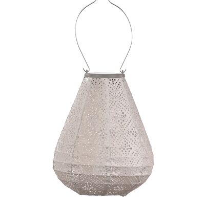 Sustainable Led Lantern Garden Decoration Topaze Tulip - 20 cm - Light Taupe