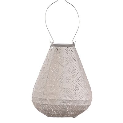 Lanterne Led Durable Décoration de Jardin Topaze Tulipe - 20 cm - Taupe Clair