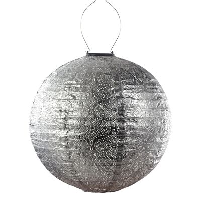 Sustainable Led Lantern Garden Decoration Tigres Round - 40 cm - Silver