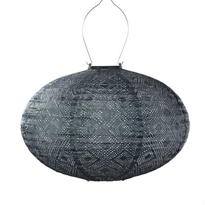 Lanterne Led Durable Décoration de Jardin Mosaïque Ovale - 40 cm - Gris Bleu