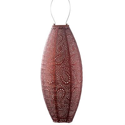 Sustainable Led Lantern Garden Decoration Paisley Long Oval - 20 cm - Copper