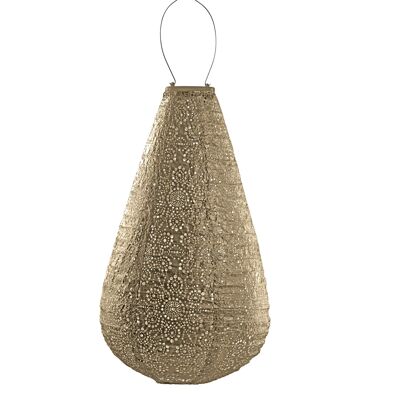 Lanterna a LED sostenibile Decorazione da giardino Fiore Goccia - 28 cm - Oro