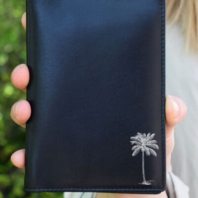 Funda para pasaporte de piel auténtica "Palm"
