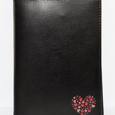 Passport cover "Heart" genuine leather, travel passport case
