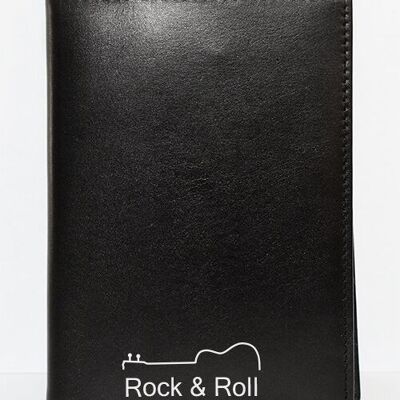 Housse de passeport "Rock & Roll", étui à passeport en cuir véritable