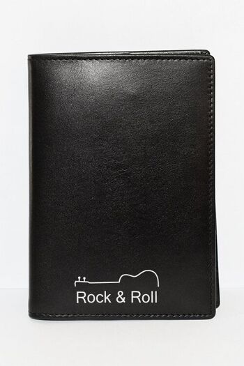 Housse de passeport "Rock & Roll", étui à passeport en cuir véritable 1