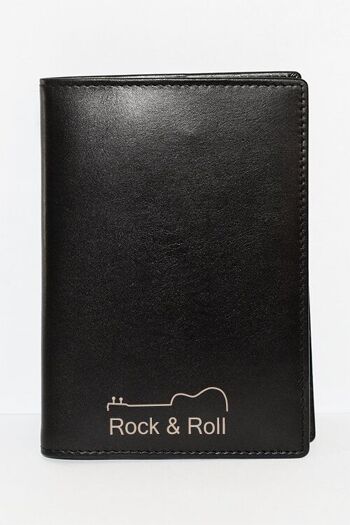 Housse de passeport "Rock & Roll", étui à passeport en cuir véritable 12