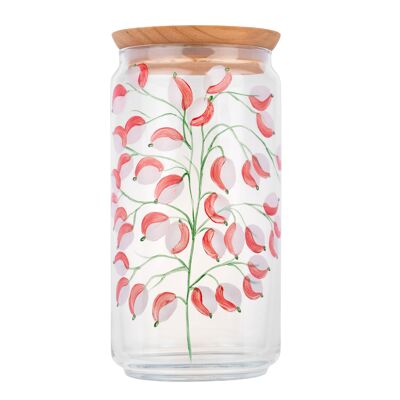 Painted glass jar 1,5L Glycine Rouge