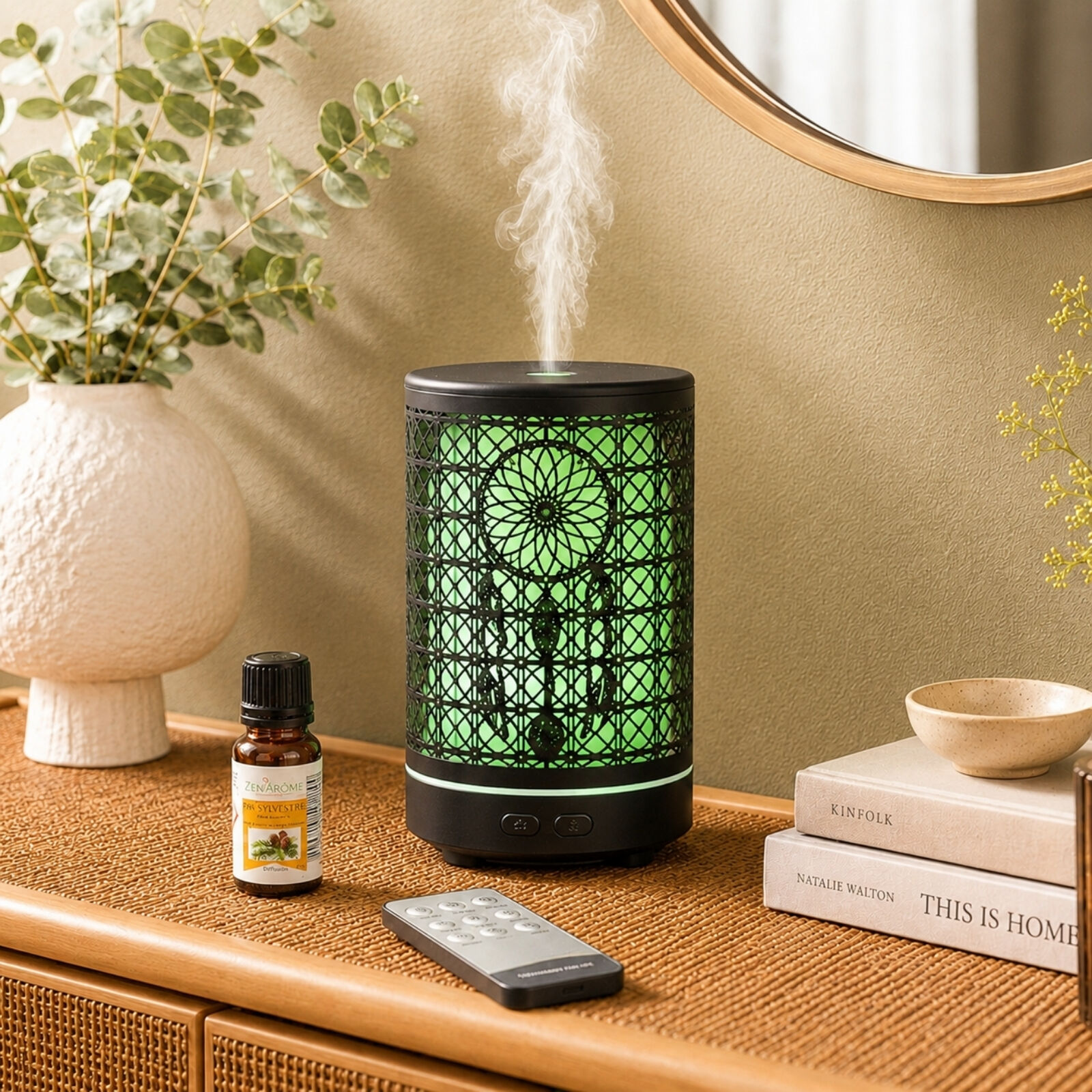 Aroma Diffuser with Remote Control - Siena - Remote Control Essential Oil Diffuser - Metal - Original Gift Idea
