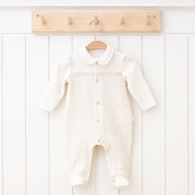 Combinaison pailletée à pieds pour fille, paquet de quatre tailles, Design minimaliste naturel, 0-1